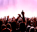 cheering crowd at a rock concert